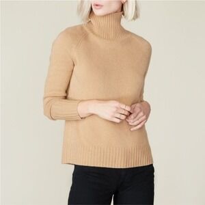 Italic Emma Cashmere Relaxed Turtleneck Sweater beige Small